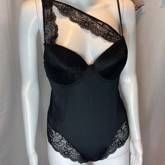 Just Sexy Lingerie One Sided Story Lace Teddy - Black Size Large REFFNB‎ - Picture 8 of 8